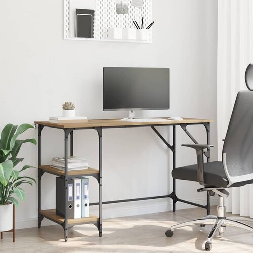 VidaXL Miza Umetni hrast 120 x 50 x 75 cm Konstruiran les Slike