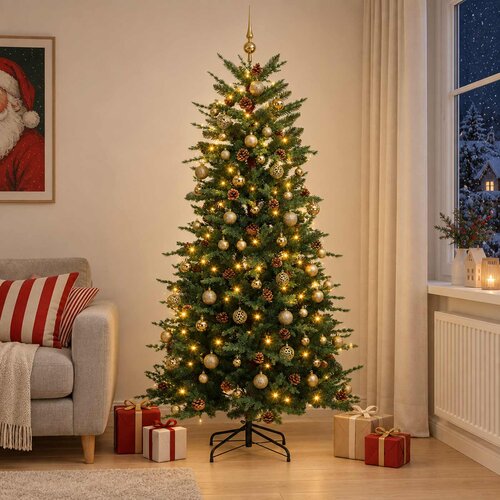  Umjetno božićno drvce s kuglicom 240 cm 300 LED lampica Slike