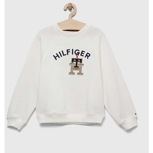 Tommy Hilfiger Dječja pamučna dukserica boja: bijela, s aplikacijom Slike