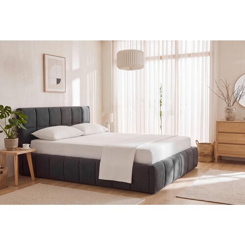 Livetastic OBLAZINJENA POSTELJA 140 cm x 200 cm , les, kovina, tekstil siva Slike