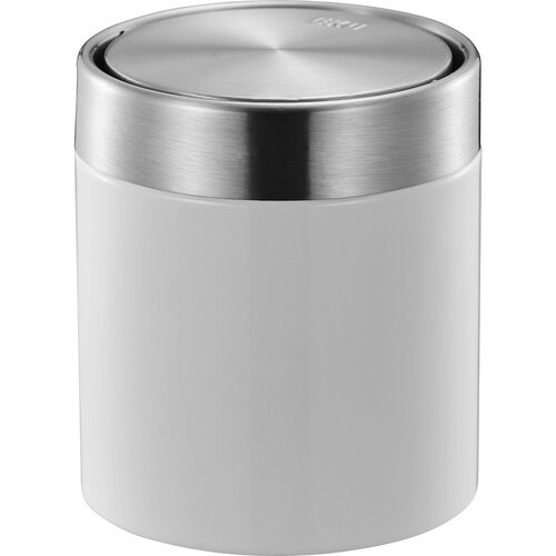 EKO namizni ko&amp;scaron; za odpadke, jeklen, prostornina 0,5 l, &amp;scaron;xvxg 128 x 155 x 128 mm, bele barve Slike