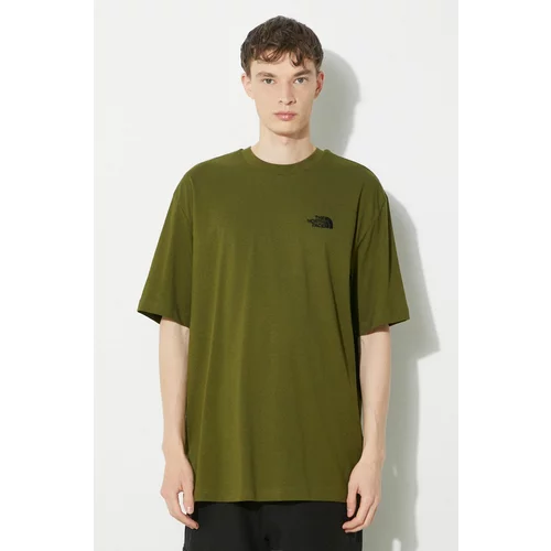 The North Face Bombažna kratka majica M S/S Essential Oversize Tee moška, zelena barva, NF0A87NRPIB1