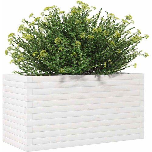  Vrtna sadilica bijela 90x40x45,5 cm od masivne borovine Slike