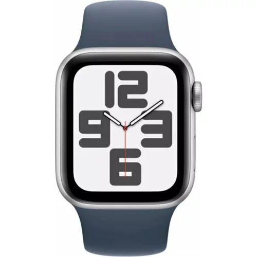 Apple Watch SE (2022) 40mm (GPS Only) Aluminium Case Silver Sport Band Storm Modra