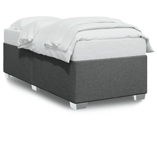 Maison Chic Posteljni okvir - Enojna postelja - Postelja za odrasle brez vzmetnice temno siv 90x190 cm blago-J7899, (21764152) Slike