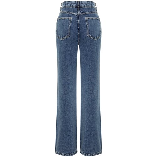 Trendyol Blue High Waist Wide Leg Jeans Cene