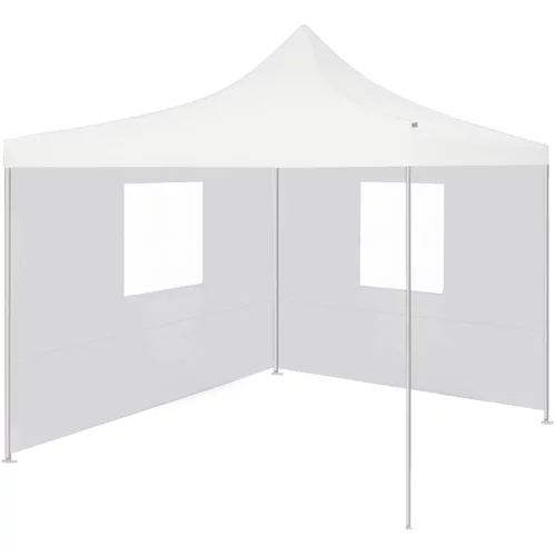 Sklopivi šator za zabave s 2 bočna zida 3 x 3 m čelični bijeli