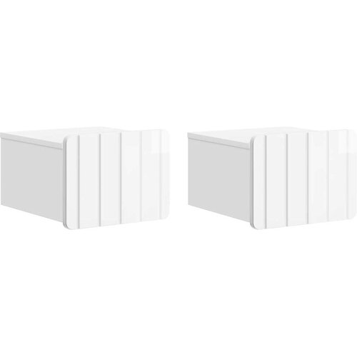  Stenski nočni omarici 2 pcs Bela visok sijaj 33 x 34,5 x 24 cm, (5000209460) Cene