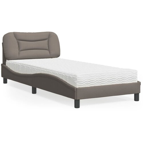vidaXL Postelja z vzmetnico taupe 90x200 cm blago Cene