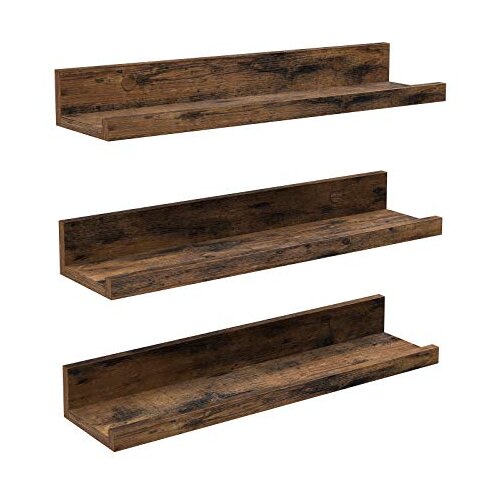 Songmics set 3 lesenih stenskih polic, 38 cm, (21239586) Cene