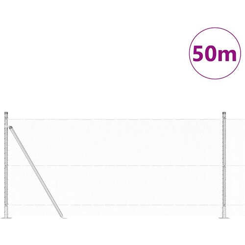  Heksagonalna ograda s betonskom osnovom 50 x 0,8 m Srebrna Slike