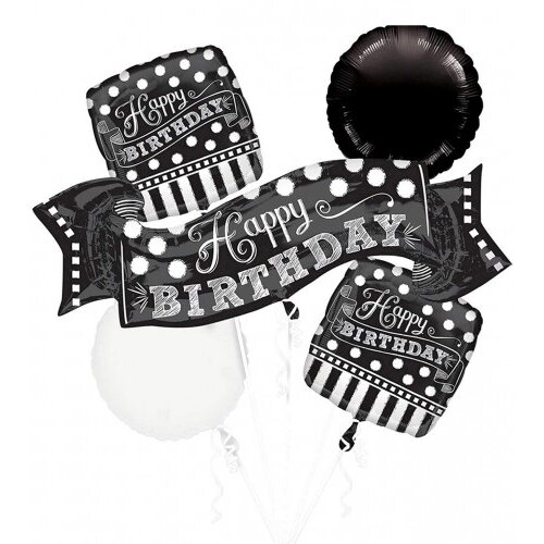 Amscan Baloni set crno-bijeli HAPPY BIRTHDAY 3093501 Cijene