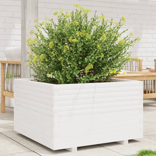 Furnova Vrtno cvetlično korito belo 80x80x49,5 cm trdna borovina, (21920377) Slike
