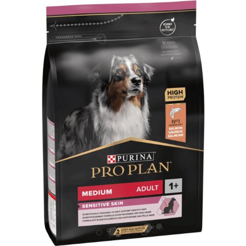 Purina PRO PLAN Dog Medium Adult Sensitive Skin Losos - 3 kg Slike