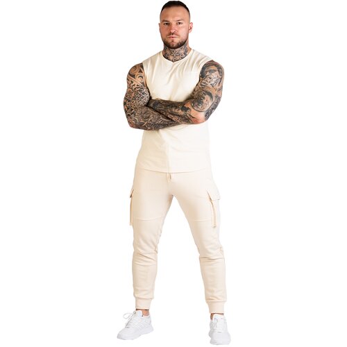 GymBeam Mu&amp;scaron;ka majica bez rukava TRN Sand Slike