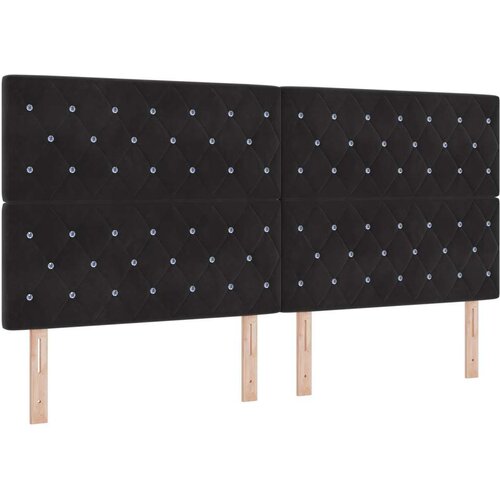  Naslon za glavu s kristalnim gumbima tufted crni 200 cm baršun Cijene