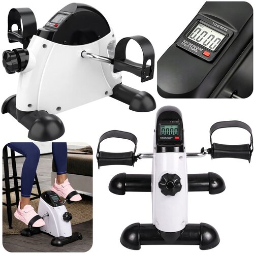 Mini sobni bicikl sa LCD zaslonom - bijeli Slike