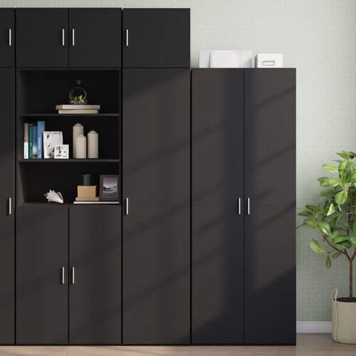 vidaXL Ozka omara za shranjevanje črna 45x42,5x225 cm inženirski les Cene