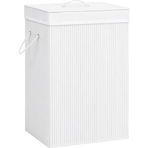 VidaXL Ko&amp;scaron;ara za rublje od bambusa bijela 72 L Slike