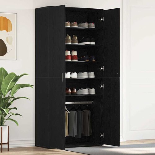  Ormar za cipele Crni hrast 80 x 39 x 178 cm Konstruirano drvo Cene