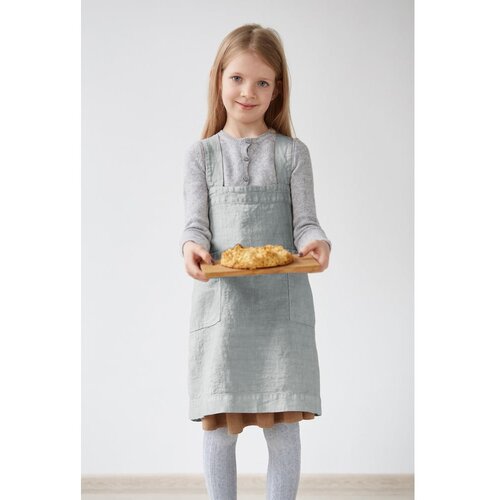 Linen Tales Siv otroški lanen predpasnik Pinafore, 72 x 45 cm Cene