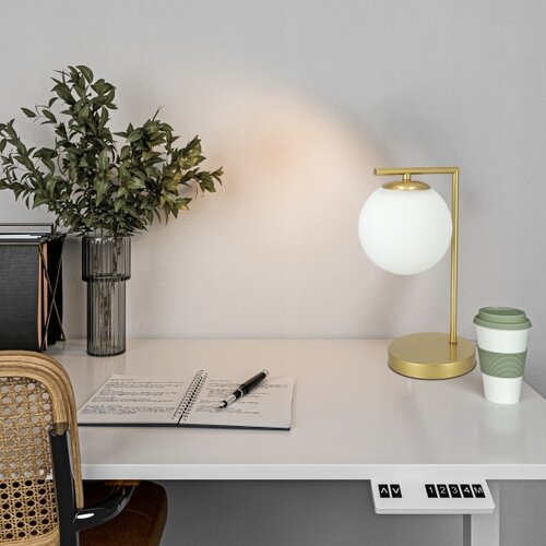  Stona lampa 1xE27/40W/230V zlatna/bela Slike
