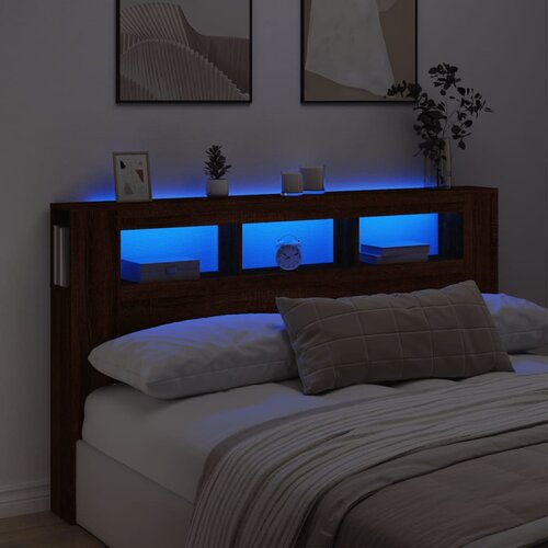 vidaXL LED uzglavlje boja smeđeg hrasta 180x18 5x103 5 cm drveni Cijene