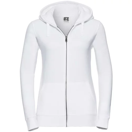 RUSSELL White women's sweatshirt with hood and zipper Authentic