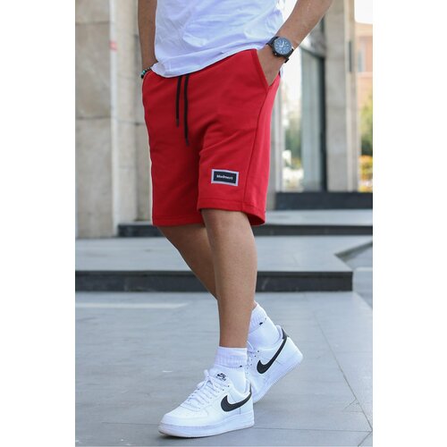 Madmext Men's Red Regular Fit Basic Capri Shorts Slike