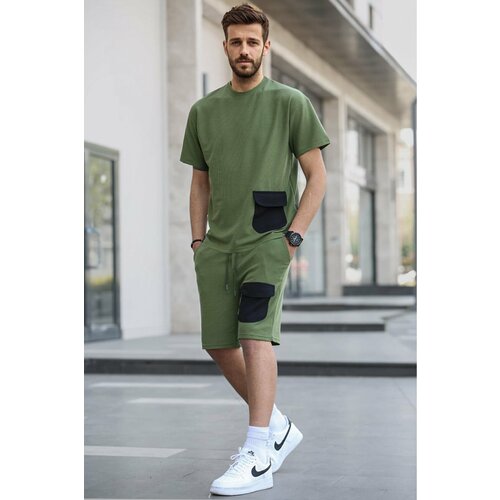 Madmext Men's Khaki Green Pocket Detailed Shorts Set 5901 Cene