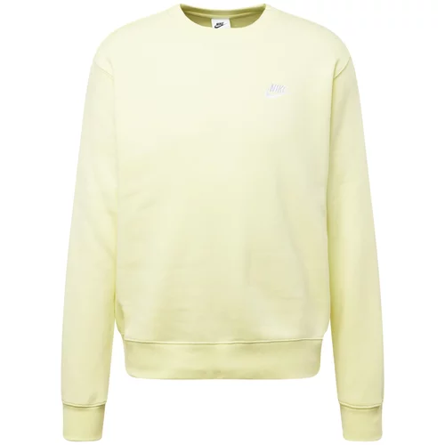 Nike Sportswear Sweater majica 'Club Fleece' sivkasto zelena / bijela