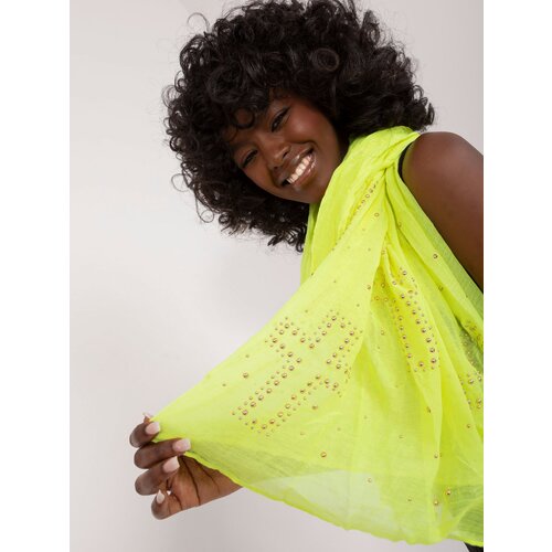 Fashion Hunters Yellow viscose scarf with appliqué Cene