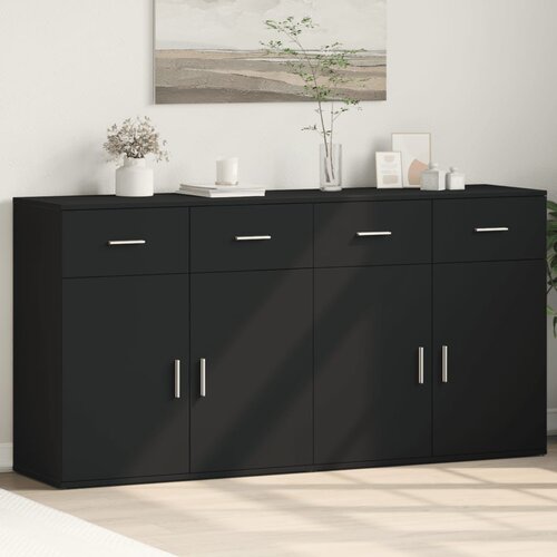 VidaXL Komoda 2 kom crna 79x38x80 cm od konstruiranog drva Slike