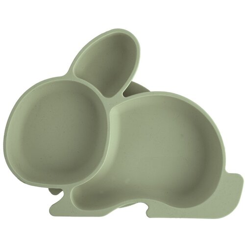 Orion Kadulja zeleni silikonski dječji tanjur 18x23 cm Bunny &ndash; Cijene