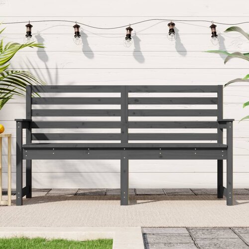 VidaXL Vrtna klupa siva 159 5x48x91 5 cm od masivne borovine Slike