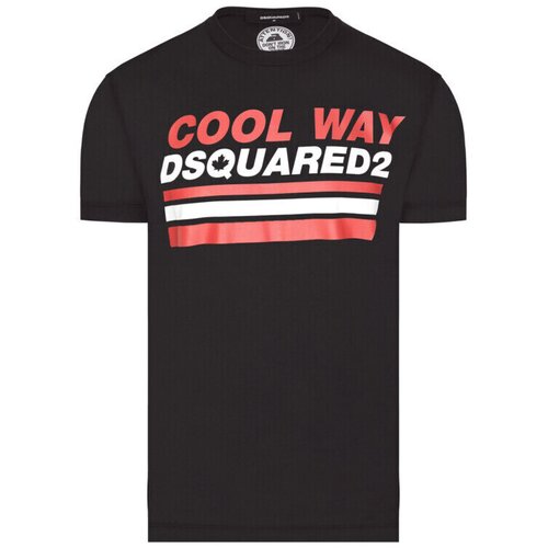 Dsquared Majice s kratkimi rokavi T-SHIRT S74GD0656 BLACK Črna Cene