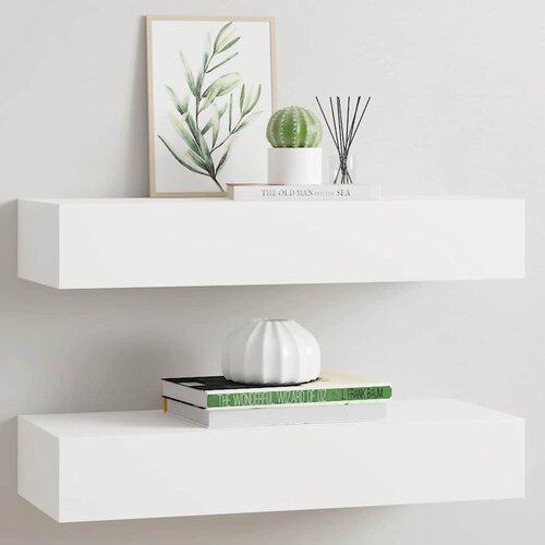  Zidne police s ladicom 2 kom bijele 60 x 23,5 x 10 cm MDF Cijene
