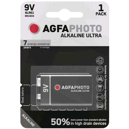 Agfa Ultra 6LR61 9 V baterija alkalno-manganov 9 V 1 kos, (20638304) Slike