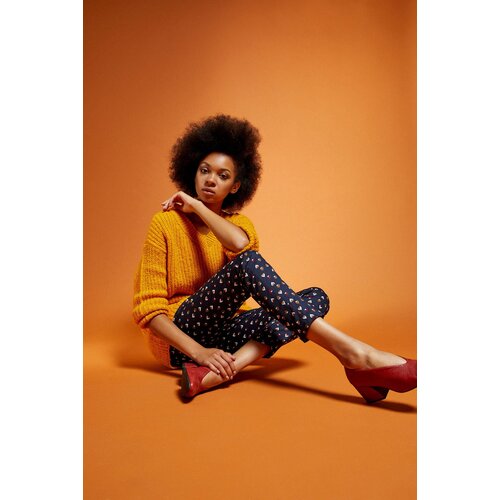 Marisse Printed Trousers Z-Sp-3010 Navy Slike