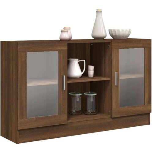 vidaXL vitrina boja smeđeg hrasta 120x30,5x70 cm od konstruiranog drva Cene