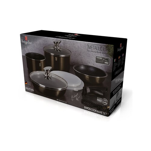 Berlinger Haus BH/7041 set jedilnega pribora, Metallic Line Shiny Black Edition, 9-delni, Metallic Line Shiny Black Edition Slike
