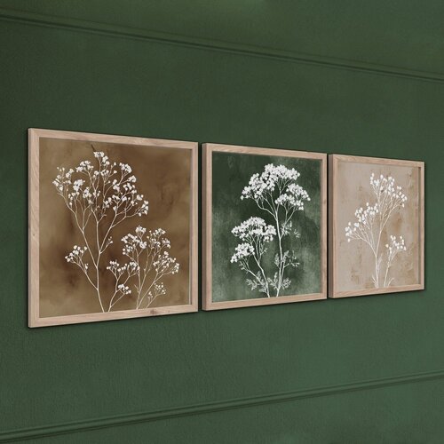 Styler Slike u setu 3 kom 30x30 cm Floral Imprint &amp;ndash; Slike