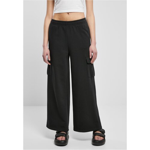 UC Ladies Ladies Highwaist Wide Leg Cargo Terry Pants black Cene