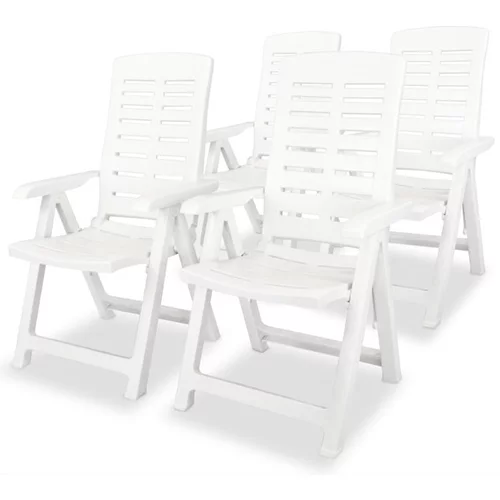 Den Nastavljivi vrtni stoli 4 kosi plastika bele barve