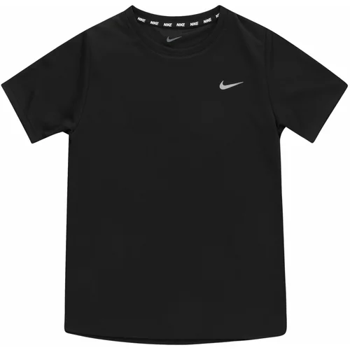 Nike Tehnička sportska majica svijetlosiva / crna