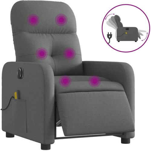 Maison Chic Električni masažni naslanjač - Relax naslanjač temno sivo blago, (22061672) Cene