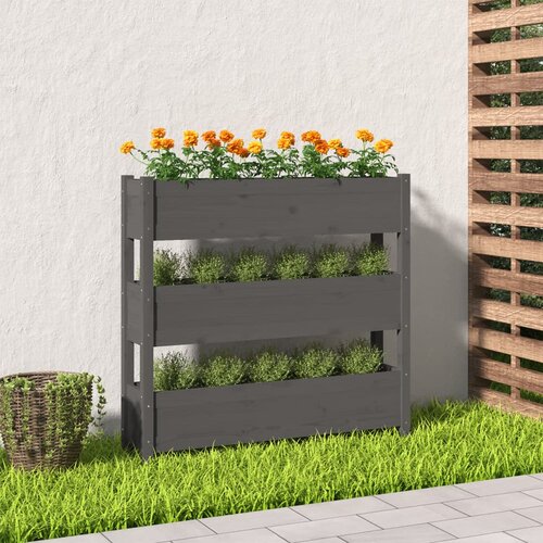 vidaXL Sadilica siva 112 x 25 x 104,5 cm od masivne borovine Cijene