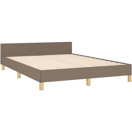  Za krevet s uzglavljem smeđesivi 140x190 cm od tkanine Slike