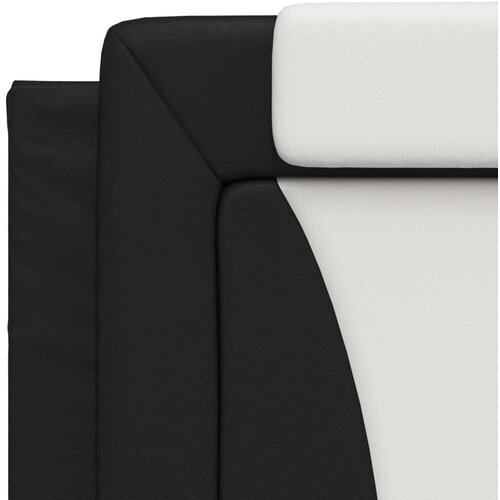 VidaXL Okvir kreveta LED crno-bijeli 100 x 200 cm od umjetne kože Slike