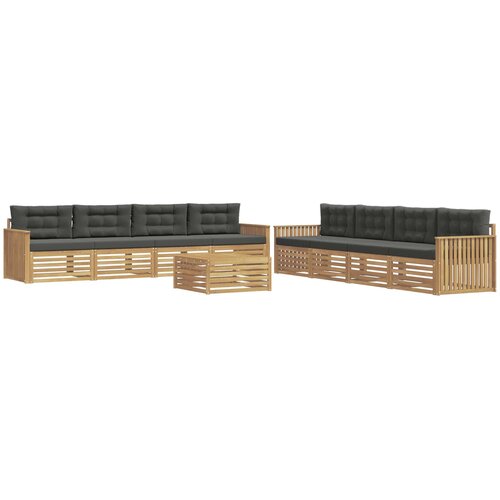  Set vanjskih sofa 9 kom. Bijela i antracit Poliester Slike